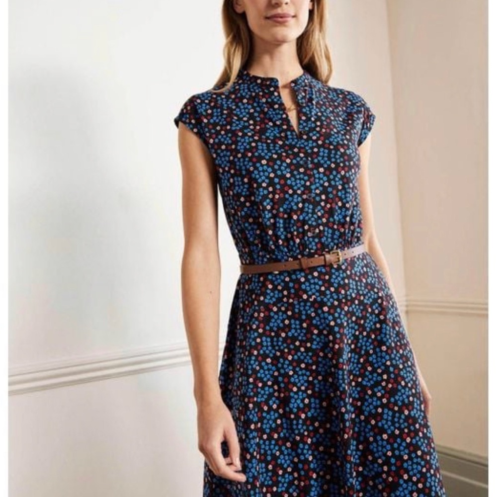 Boden Easy Jersey Floral Shirt Dress